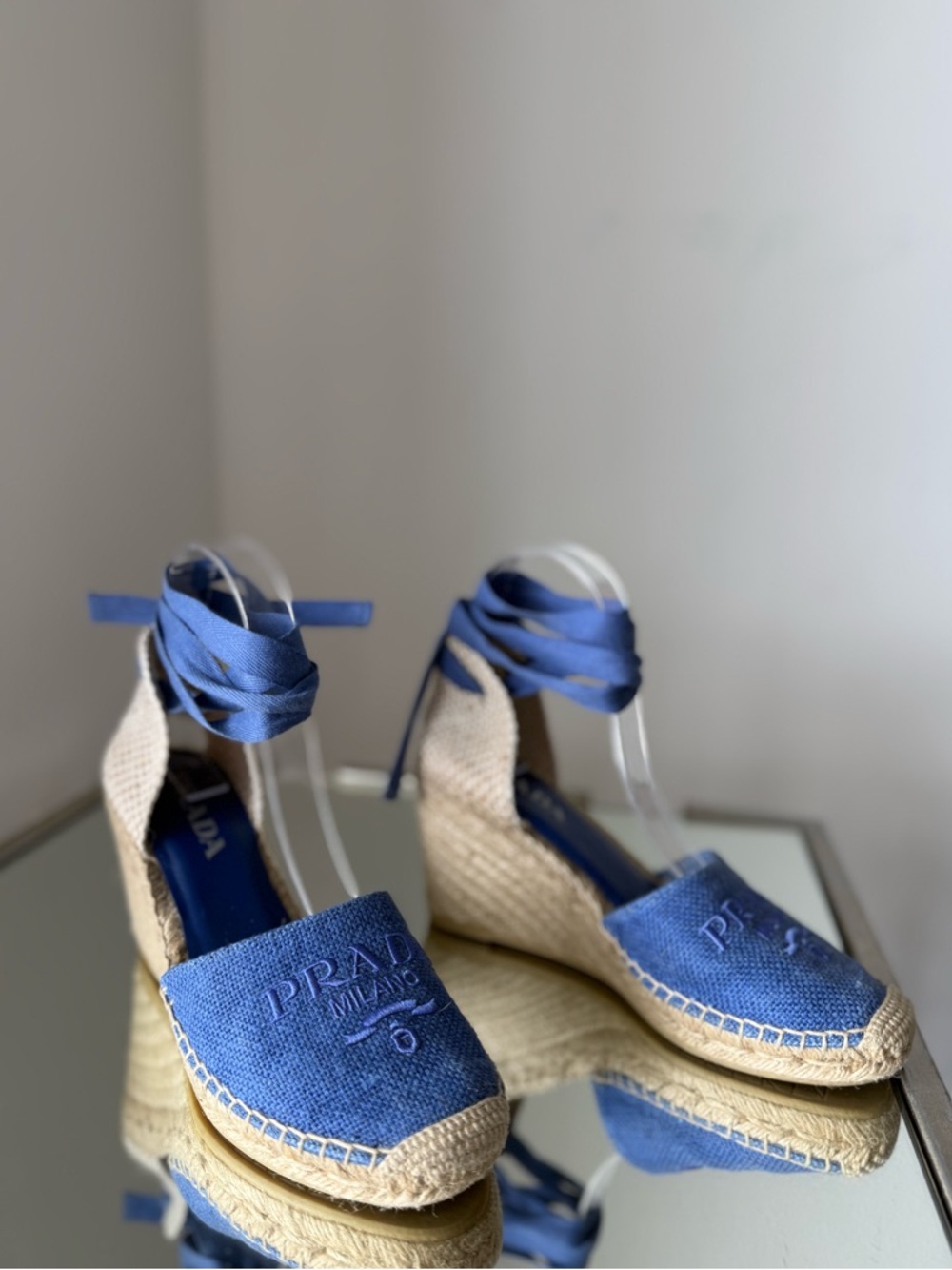 Like new PRADA Wrap Around Espadrille Sandals $985 38 - Picture 5 of 12